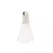 Cotton tassel 10-14 mm White/rhodium