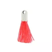 Cotton tassel 10-14 mm Coral Fluo/rhodium