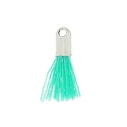 Cotton tassel 10-14 mm Green Turquoise/rhodium