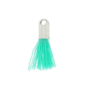 Cotton tassel 10-14 mm Green Turquoise/rhodium