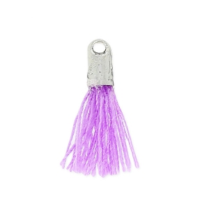 Cotton tassel 10-14 mm Lilac/rhodium