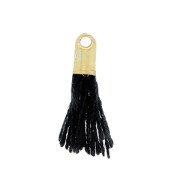 Cotton tassel 10-14 mm Black/Gold tone