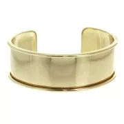 Eco Brass bracelet base with curved edge 24.5mm gold tone  x1