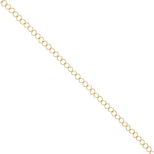 Chain with square links 4.5mm fine Gold plated x 1m