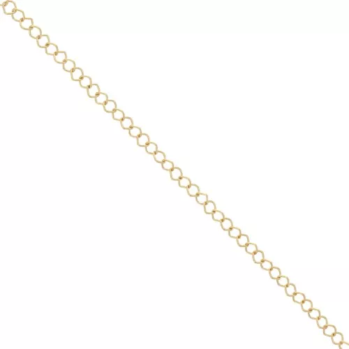 Chain with square links 4.5mm fine Gold plated x 1m