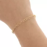 Chain with square links 4.5mm fine Gold plated x 1m