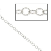 Chain thin links 1.8x2.2mm Silver tone x 1m|raw }}