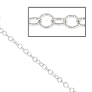 Chain thin links 1.8x2.2mm Silver tone x 1m