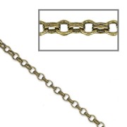 Chain double round links 2mm bronze tone x 1m|raw }}