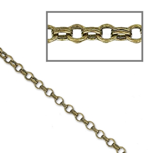 Chain double round links 2mm bronze tone x 1m