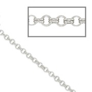 Chain double round links 2mm silver tone x 1m|raw }}