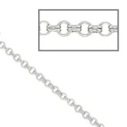 Chain double round links 2mm silver tone x 1m