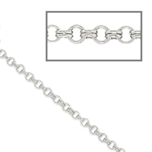 Chain double round links 2mm silver tone x 1m