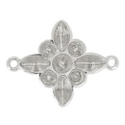 Intercalaire fleur pour cabochons PureCrystal 1028/1088 and 4228 rhodium|raw }}