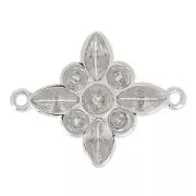 Intercalaire fleur pour cabochons PureCrystal 1028/1088 and 4228 rhodium