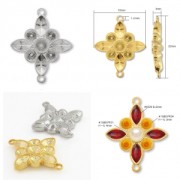 Intercalaire fleur pour cabochons PureCrystal 1028/1088 and 4228 rhodium
