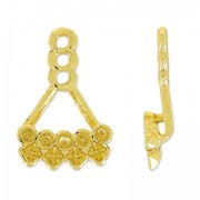 Ear jewel Ear Jacket for PureCrystal cab 1028 and 4428 gold tone x1|raw }}