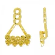 Ear jewel Ear Jacket for PureCrystal cab 1028 and 4428 gold tone x1