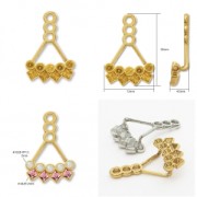 Ear jewel Ear Jacket for PureCrystal cab 1028 and 4428 gold tone x1