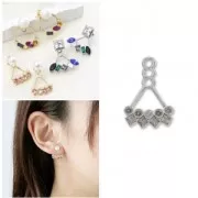 Ear jewel Ear Jacket for PureCrystal cab 1028 and 4428 gold tone x1