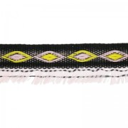 Galon diamond pattern fringes 15 mm Black/Light Rose x1m|raw }}