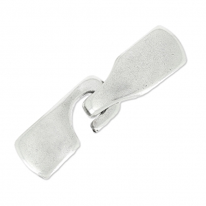 Hook and eye clasp 30mm for 5mm lace Old silver tone x1