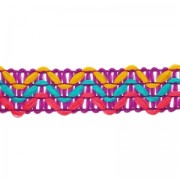 Braided galon Herringbone pattern weaved 15 mm Purple/Blue x1m|raw }}