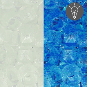 Toho seed beads 8/0 TO8R2711 - Glow In The Dark - Crystal/Bright Blue x8g