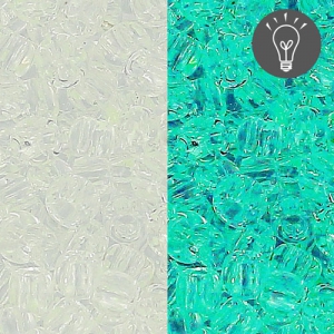 Toho Seed beads 11/0 TO11R2700 - Glow In The Dark - Crystal/Green Splash x8
