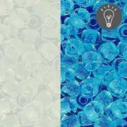 Toho Seed beads 11/0 TO11R2711 - Glow In The Dark - Crystal/Bright Blue x8