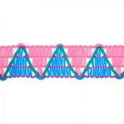 Braided galon Herringbone pattern weaved 12 mm Blue/Pink vivid x1m|raw }}