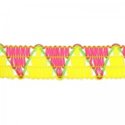 Braided galon Herringbone pattern weaved 12 mm Fuchsia/Yellow x1m|raw }}