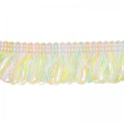 Lace galon curly fringe  17 mm Pastel Mint Mix x1m