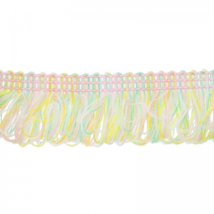 Lace galon curly fringe  17 mm Pastel Mint Mix x1m
