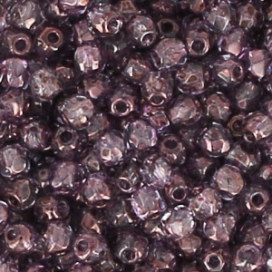 True 2mm Fire Polished faceted round beads Crystal Lila Vega Luster x50