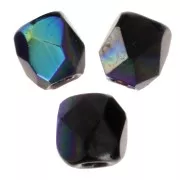 True 2mm Fire Polished faceted round beads Jet AB x50