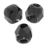 True 2mm Fire Polished faceted round beads Jet x50