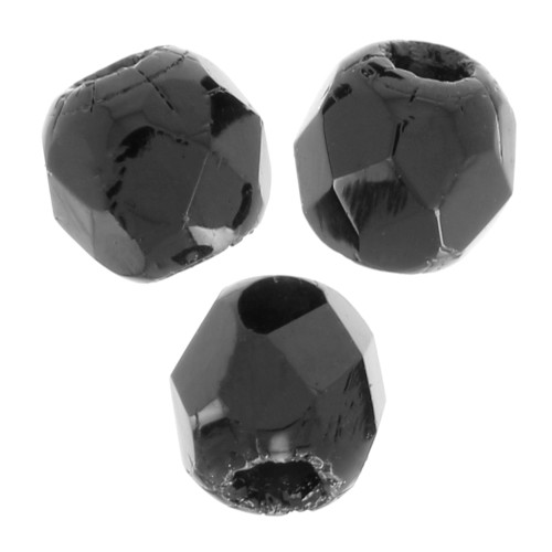 True 2mm Fire Polished faceted round beads Jet x50