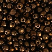 True 2mm Fire Polished faceted round beads Jet Bronze x50