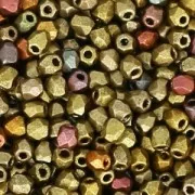 True 2mm Fire Polished faceted round beads Metallic Mix x50