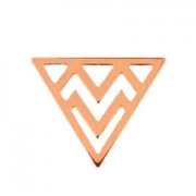 925 Sterling Silver etnic triangle spacer 16 mm Rose gold tone x1