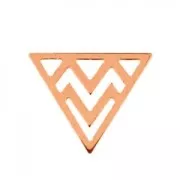 925 Sterling Silver etnic triangle spacer 16 mm Rose gold tone x1