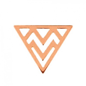 925 Sterling Silver etnic triangle spacer 16 mm Rose gold tone x1