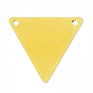 Spacer Triangle 2 holes 17x15 mm in fine Gold plated Silver sterling 925 x1