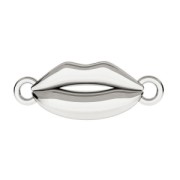 Spacer mouth 2 rings 17x6 mm In Silver sterling 925 x1
