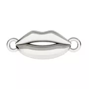 Spacer mouth 2 rings 17x6 mm In Silver sterling 925 x1