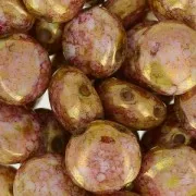 Candy Beads 2-hole 8mm White Senegal Purple x20