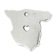 Charm country Spain 24x20 mm Antique Silver Plating x1