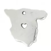Charm country Spain 24x20 mm Antique Silver Plating x1