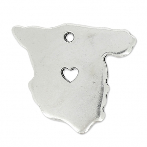 Charm country Spain 24x20 mm Antique Silver Plating x1
